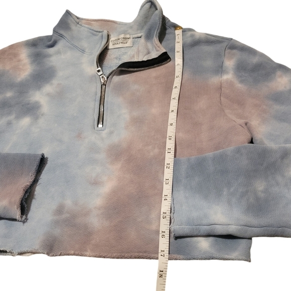 SOULCYCLE X Cotton Citizen Tie Dye 1/4 Zip Crop Sweatshirt Women's Size Medium - Picture 5 of 11